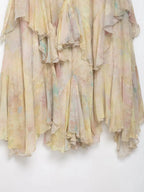 Tiered A-Line Print Ruffle Skirt