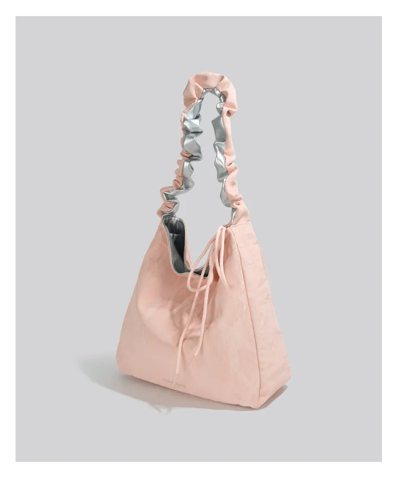 Pastel Ruched Strap Shoulder Bag