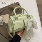 Minimalist PU Leather Crossbody With Pocket Design For Women Mini Square Shoulder Style