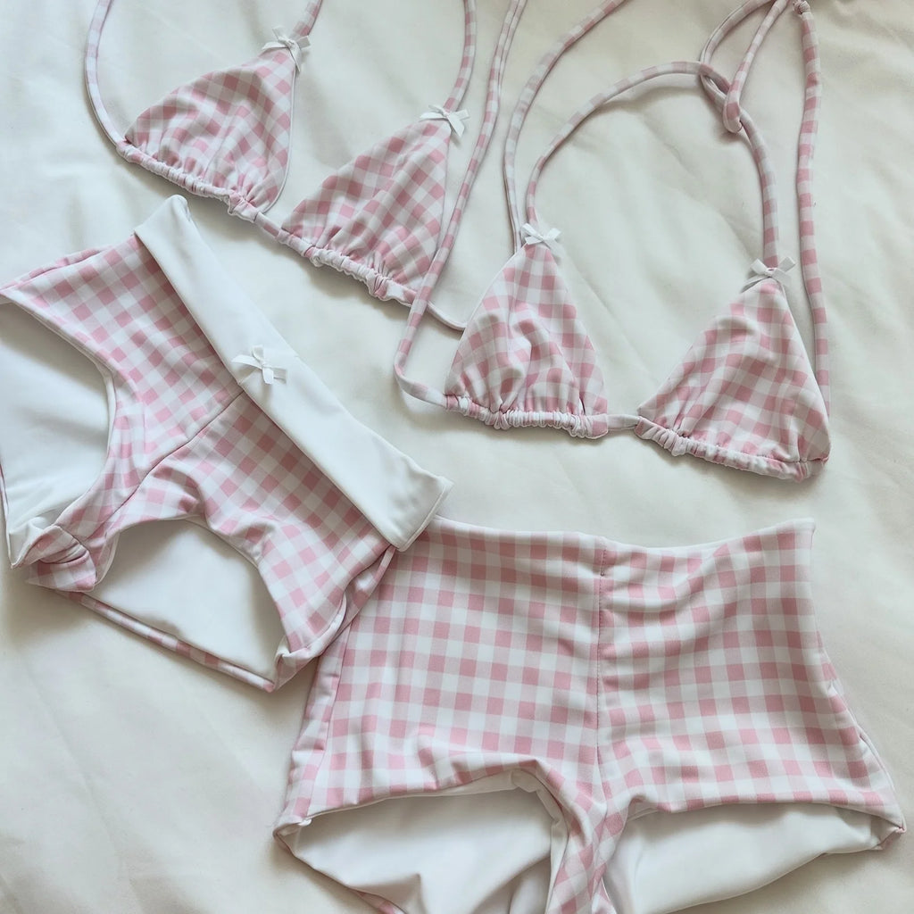 90s Nostalgia Halter Triangle Bikini Set