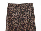 Vintage Leopard Print Mesh Long Skirt With Empire Waist Flowy Tulle