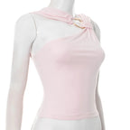 Backless Cropped Tank Top For Summer Women With Metal Ring Detail Sleeveless Vest