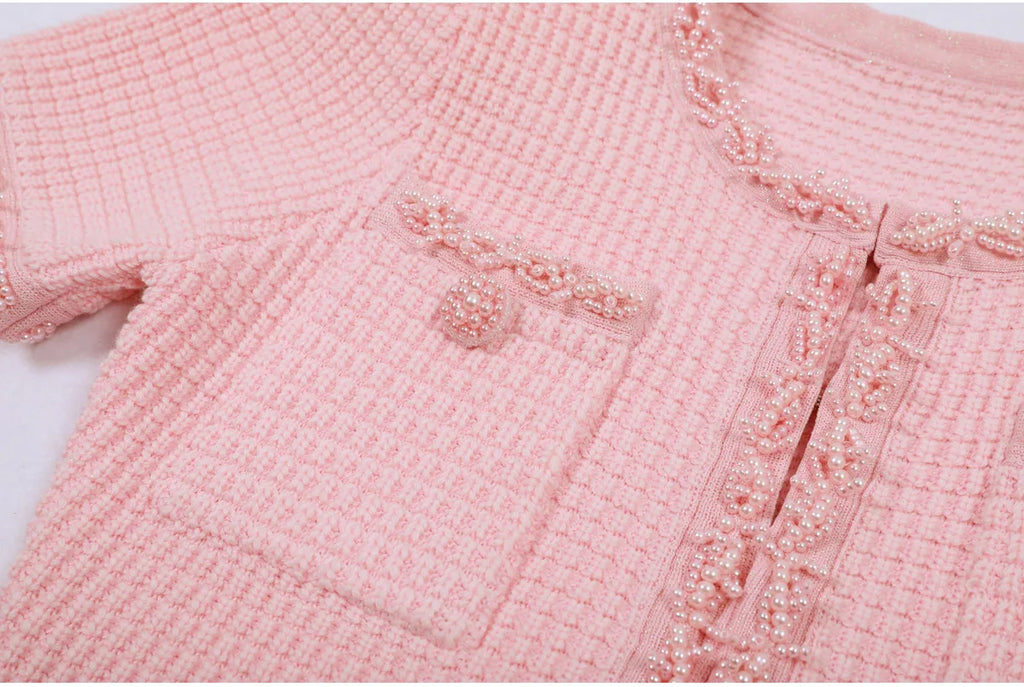 Beaded Knit A Line Dress