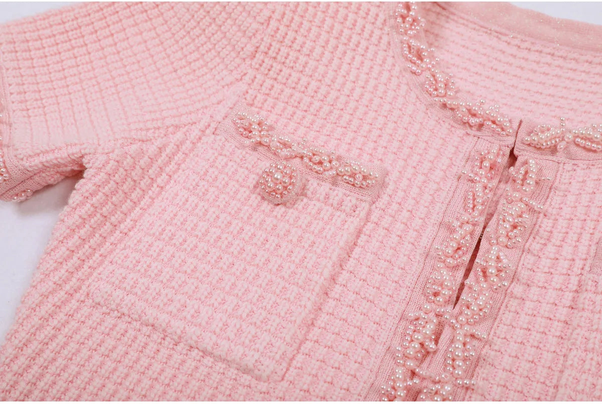 Beaded Knit A Line Dress