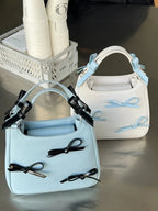 Dreamy Harajuku Bow Bucket Bag Blue Crossbody
