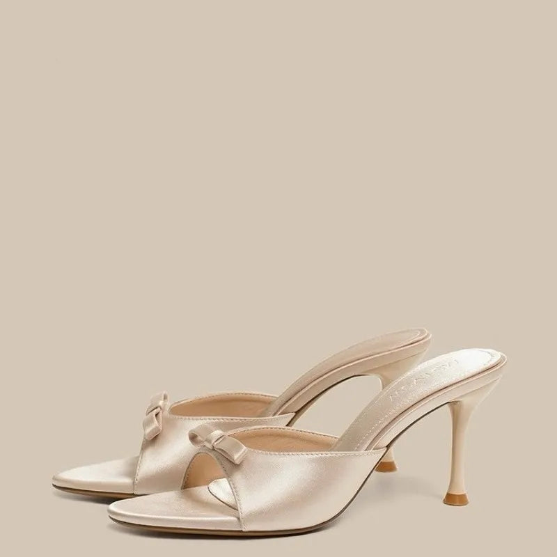 Butterfly Knot Open Toe High Heel Sandals