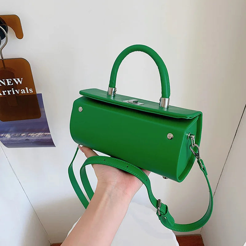 Elegant Womens Shoulder Crossbody With Pillow Accent Pu Leather Luxury Handbag