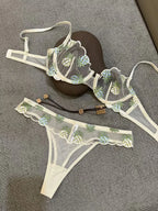Ultrathin Sheer Push Up Bra Set With Embroidery For Women Delicate Lingerie