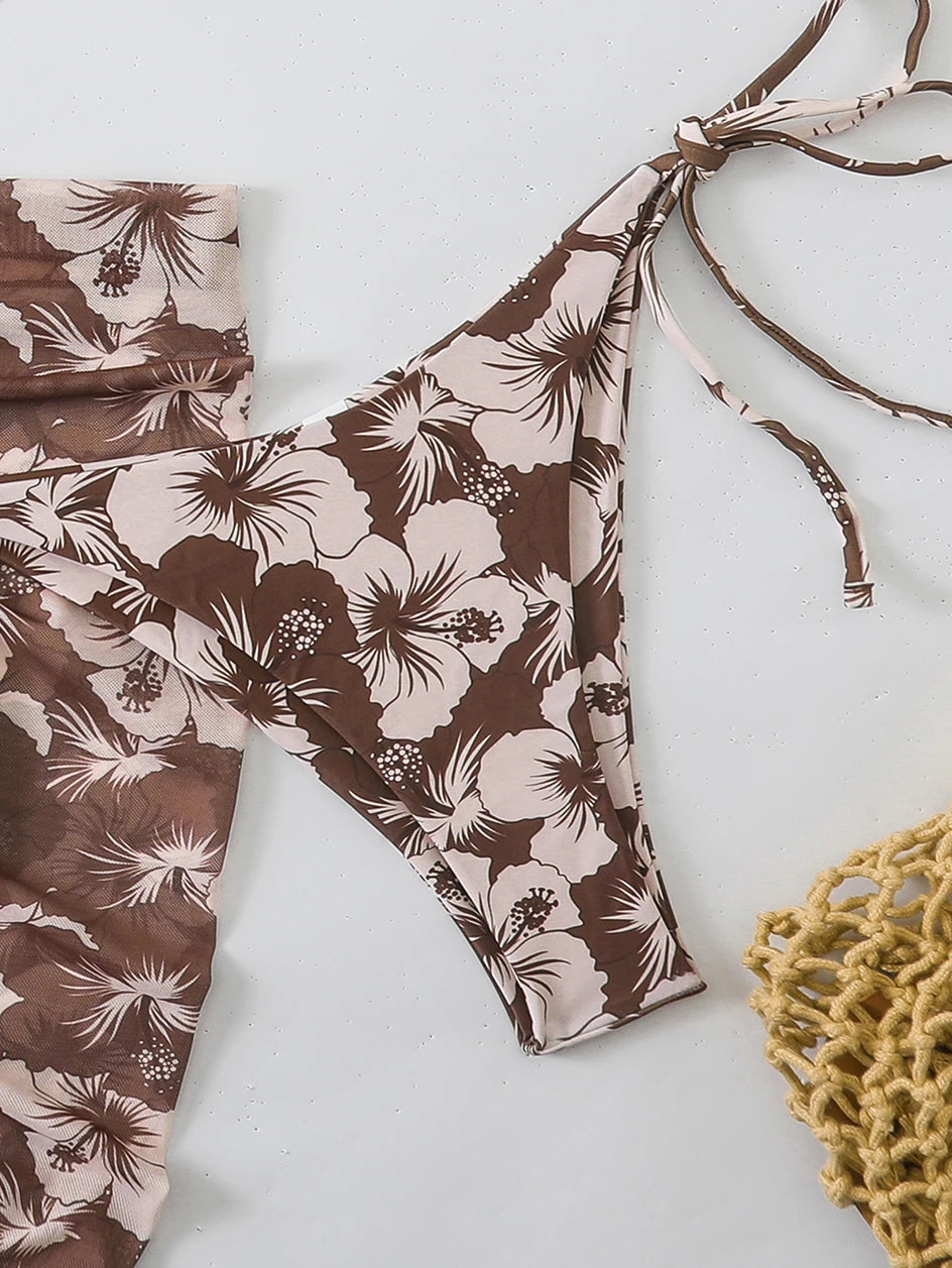 Triangle Bikini Set With Cover Up