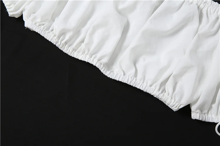 Elegant Puff Sleeve Top & Long Skirt Set