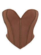 V Neck Matte Strapless Corset Top For Sleek Shaping