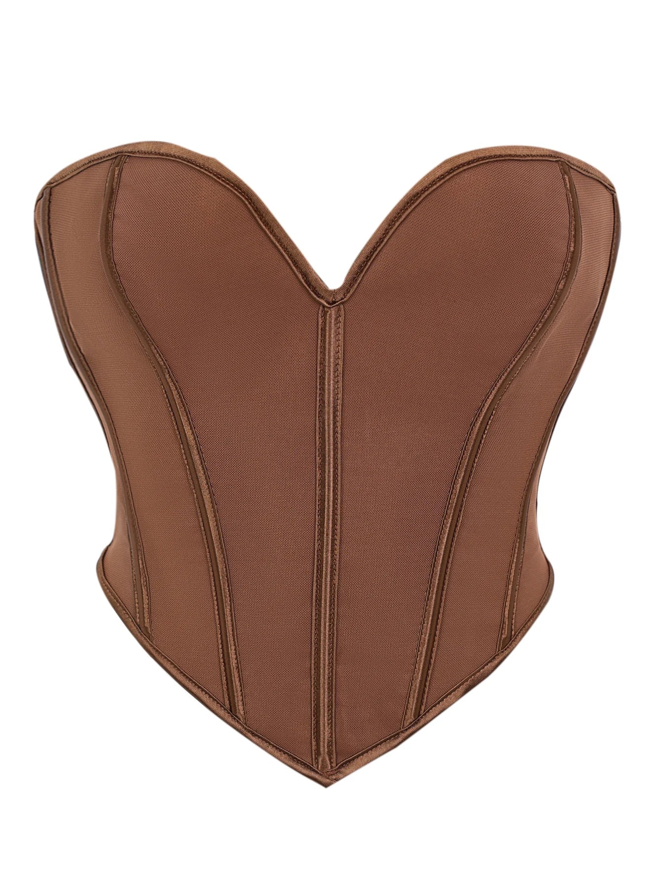 V Neck Matte Strapless Corset Top For Sleek Shaping