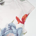 Floral Garden Maxi Dress With Round Neck Sleeveless Slim Fit Elegant Style