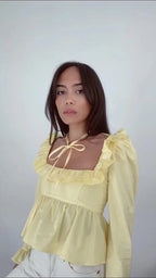 Soft Ruffle Blouse With Long Sleeves