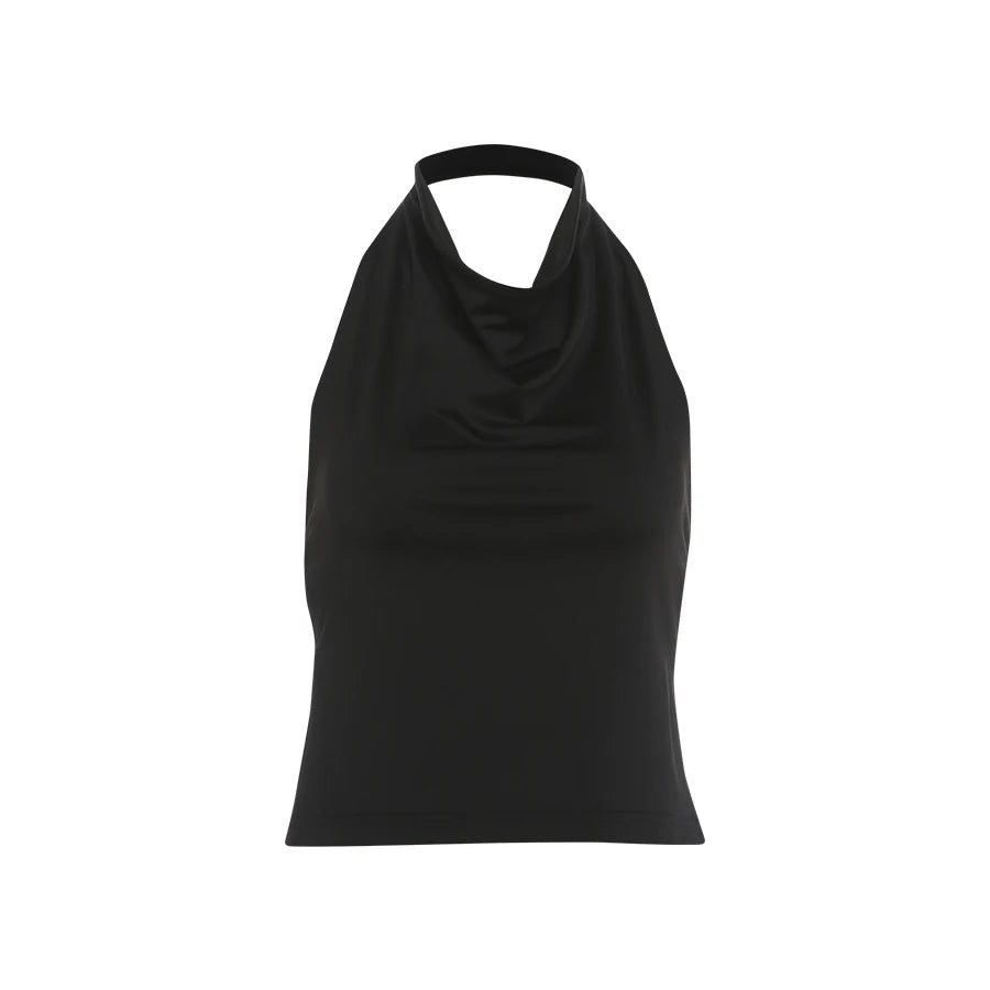Backless Halter Tank Top Off Shoulder