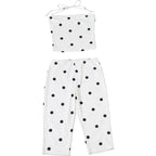 Polka Dot Set With Crop Cami Top And Slim Capri Trousers