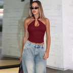Halter Backless Bandage Crop Top