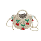 Cherry Deco Chic Shoulder Bag Mini Basket Purse Paper Weave Handmade