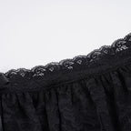 Lace A-Line Mini Skirt With Built-In Shorts Sleek Low-Waisted