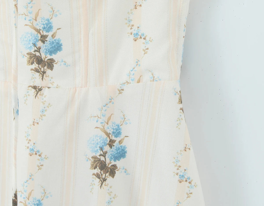 Romantic Apricot Floral Print Bow Ruched Midi Dress With Lace Lining For Women And Elegant Silhouette