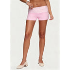 Fold Over Lounge Shorts For Women Elastic Waist Soft Comfort With Y2K Vibe
