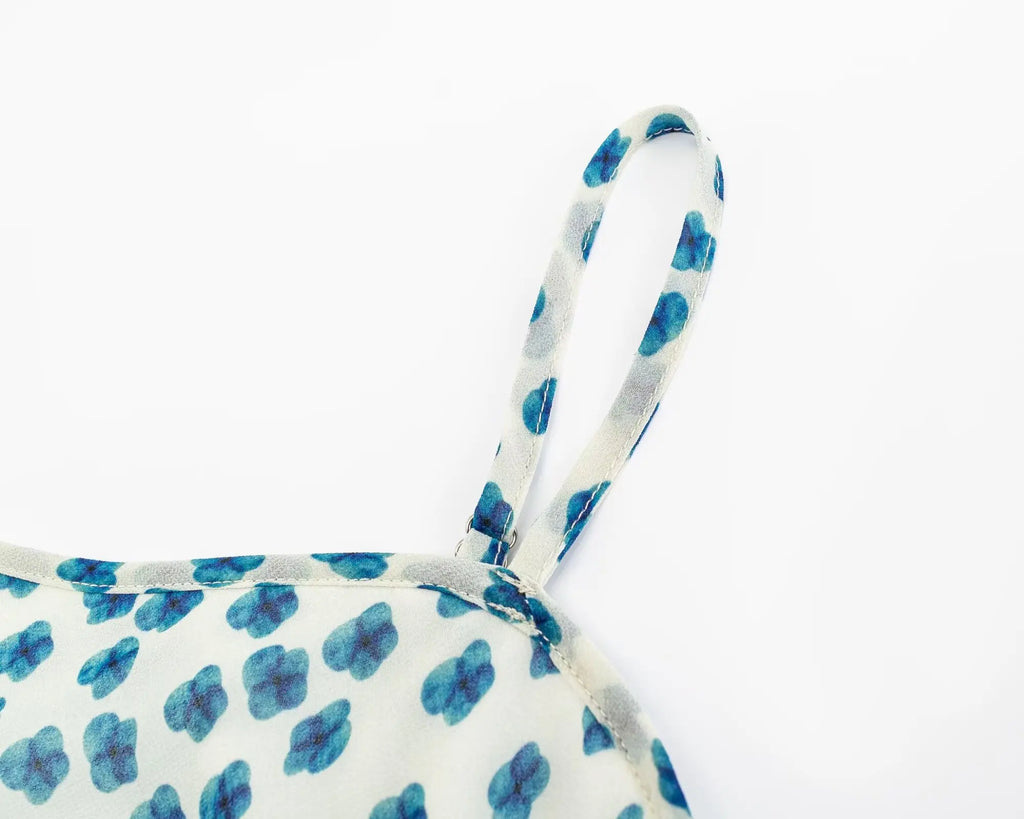 Floral Print Retro Sling Dress Light Chiffon