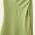Elegant Silk Satin Halter Maxi Dress Backless Ribbon Tie Evening Gown