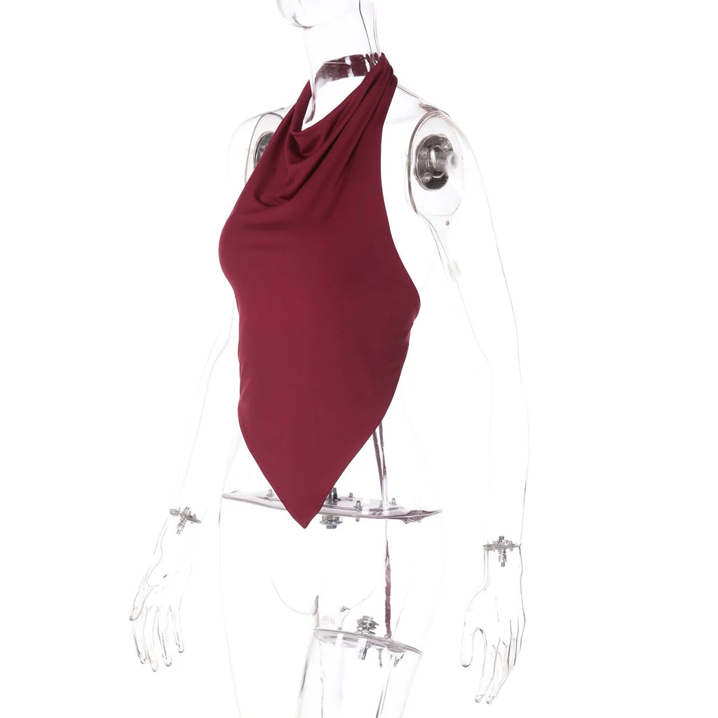Halter Backless Irregular Slim Fit Tank Top
