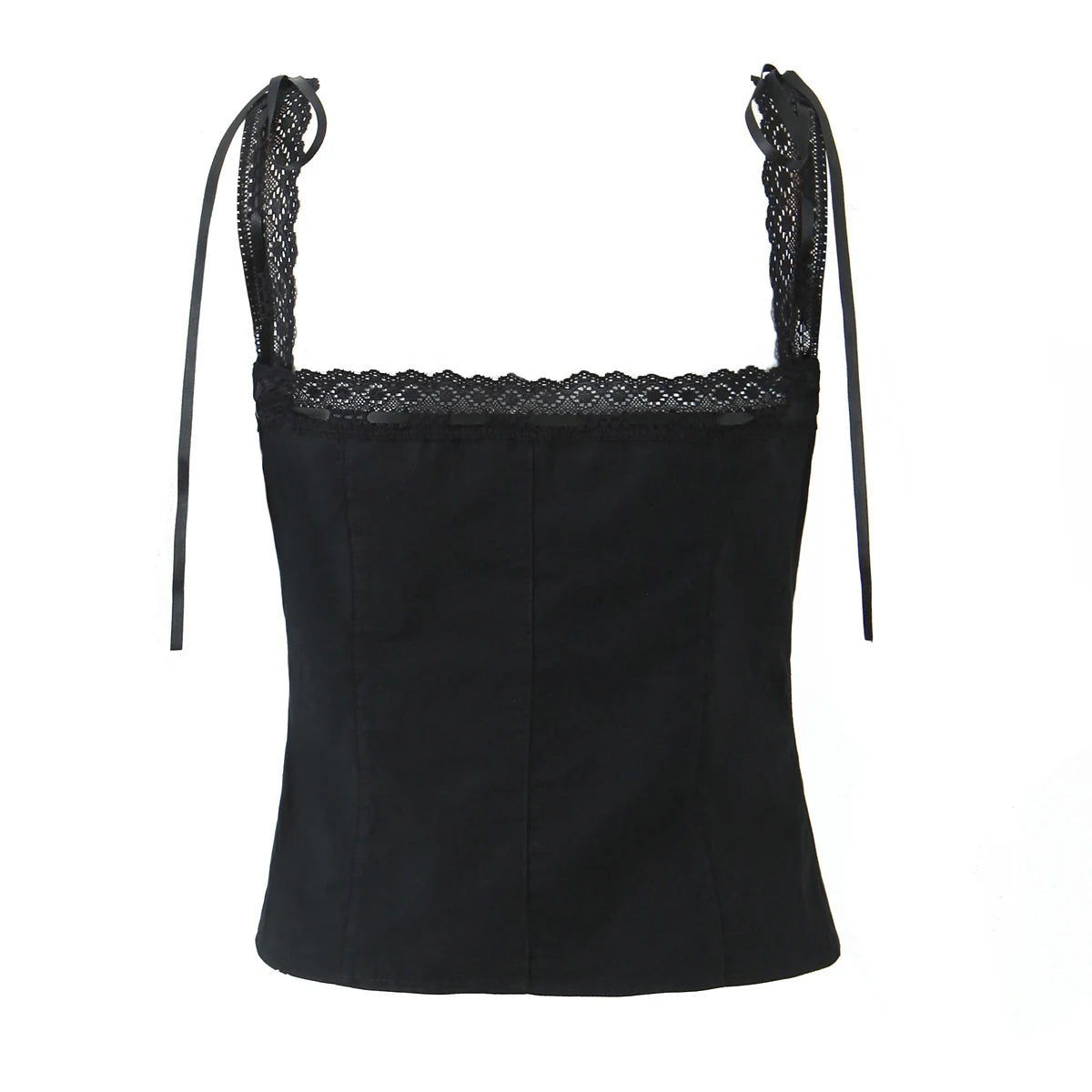 Golden Lace Ribbon Bow Corset Crop Top