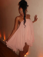 Halter Bodycon Dress With Asymmetrical Hem Backless