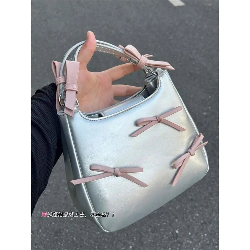Dreamy Harajuku Bow Bucket Bag Blue Crossbody