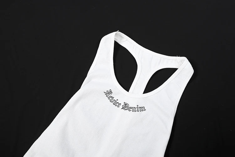 Backless Halter Dress With Letter Print Clubwear