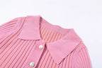 Irregular Pink Cardigan With Removable Layer For Women Soft Knit Top Modern