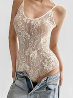 Lace Top With Built In Camisole Vest Backless