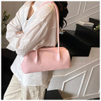 Underarm Bag Solid Color PU Shoulder Handbag