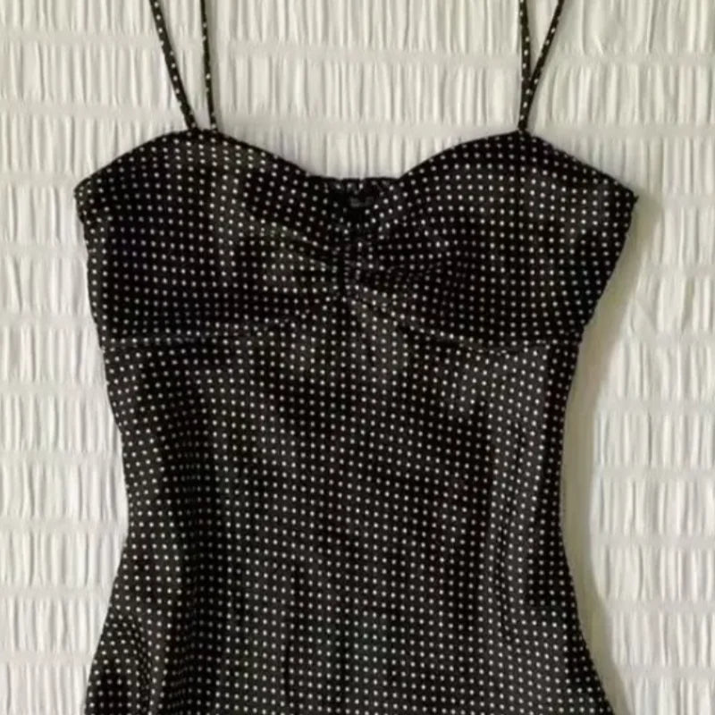 French Vintage Polka Dot Camisole Vest Halter Top