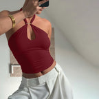 Halter Backless Bandage Crop Top