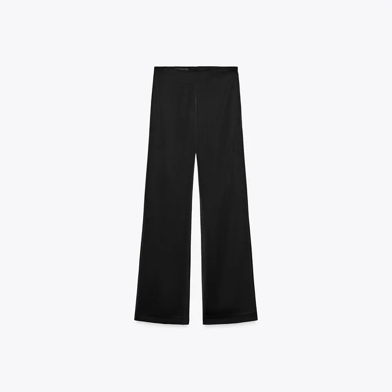 Chic Two Piece Set With Backless Tube Top And Wide Leg Pants