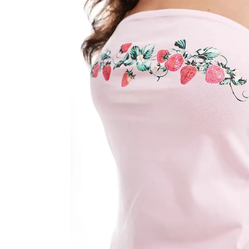 Floral Off Shoulder Cropped Tube Top