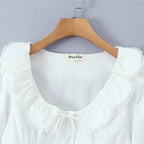 White Blouse With Peter Pan Collar Tie