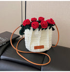 String Bucket Bag For Women Lightweight Crossbody Versatile Hollowout Design