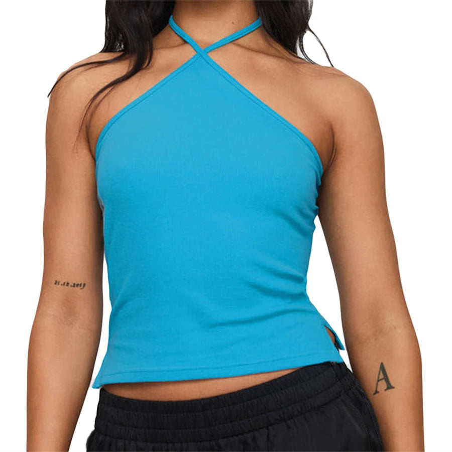 Backless Halter Crop Camisole Top Sleeveless