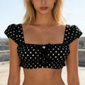 Y2K Off Shoulder Coquette Bow Crop Top