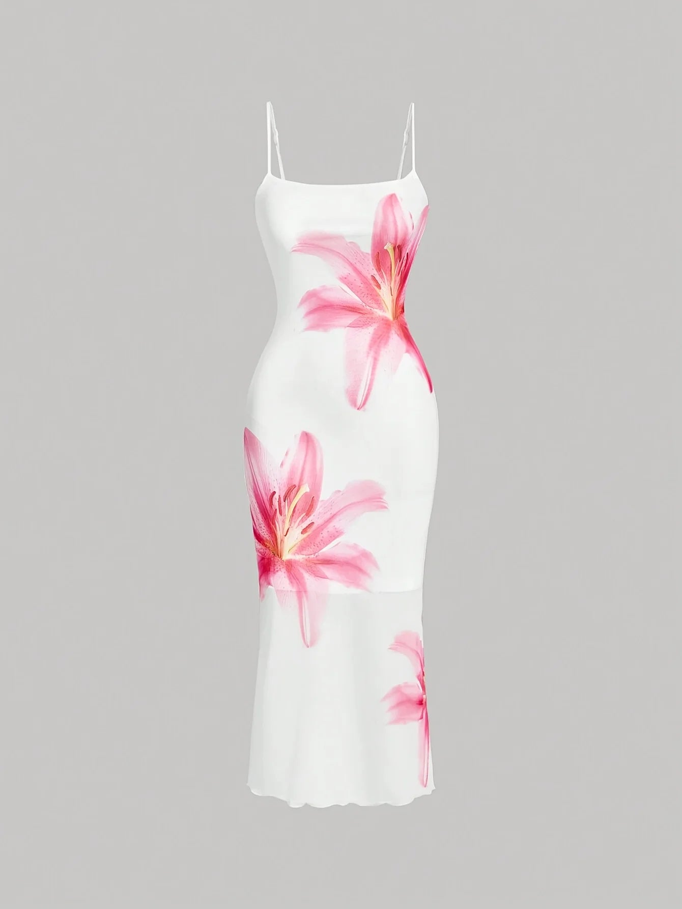 Chic Floral Sundress With Square Neckline Mid Calf