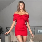 Bow Strapless Mini Backless Bodycon Dress
