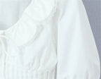White Blouse With Peter Pan Collar Tie