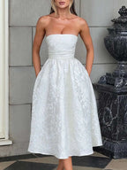Backless Halter Evening Dress With Lace Jacquard For Elegant Special Occasions