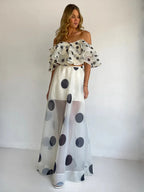 Sexy Print Asymmetrical Hem Long Skirt Set Fashionable Sleeveless Women's Polyester Fabric Casual Leisure Suit