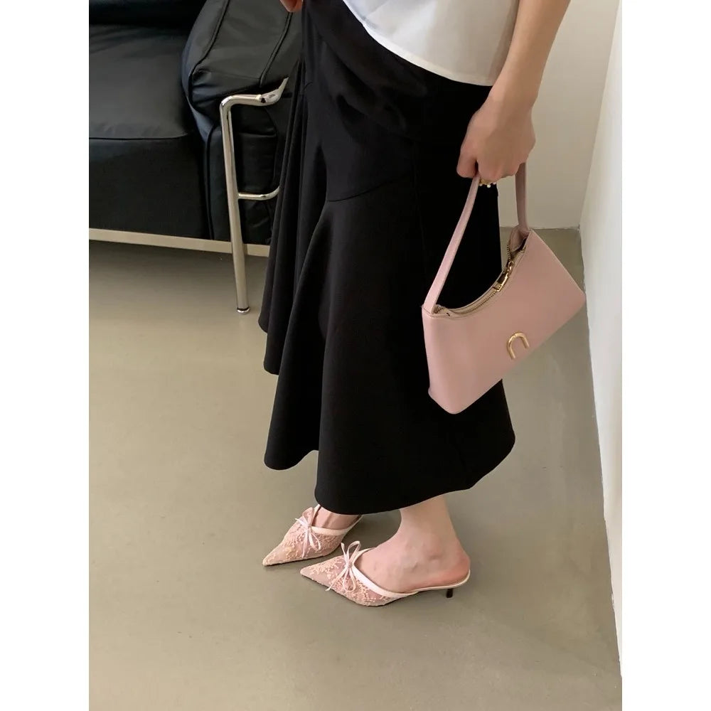 Butterfly Knot Pointed Toe Mules Breathable Mesh