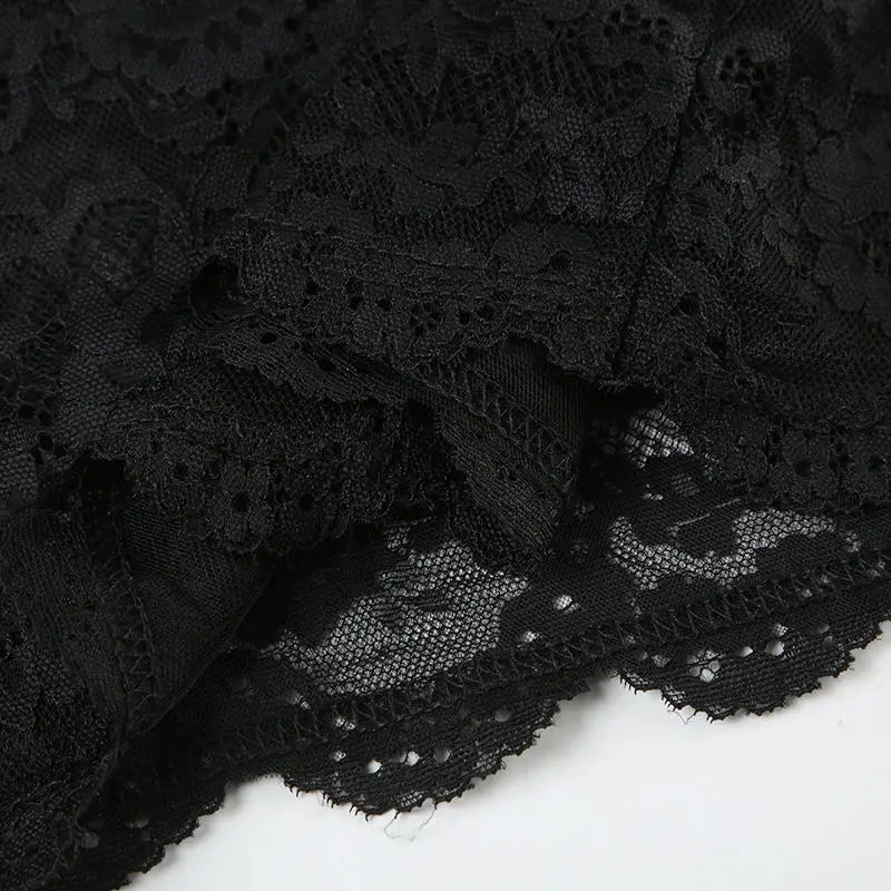 Sheer Lace Mesh Camisole Mini Dress
